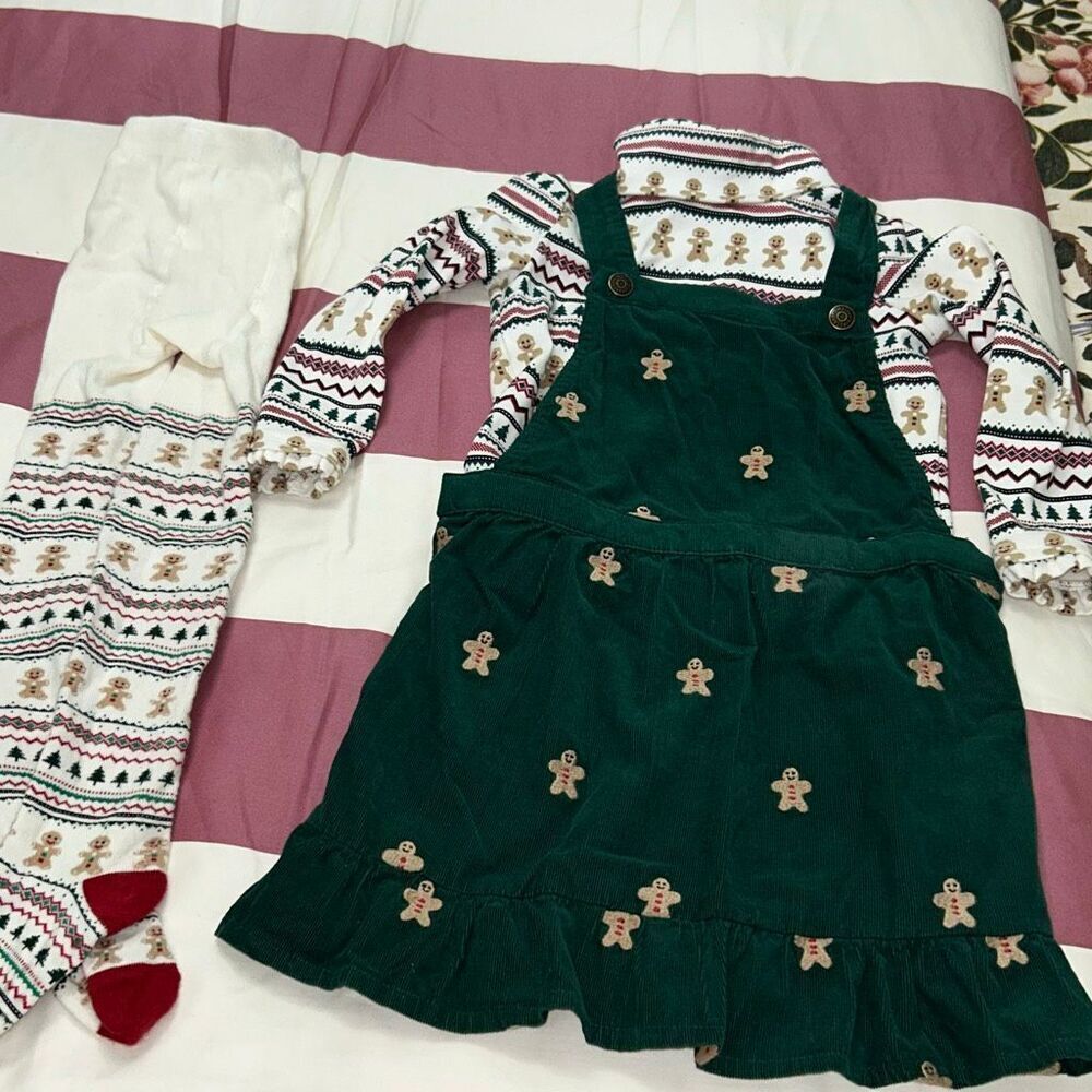 Gymboree gingerbread corduroy dress set size 4-5